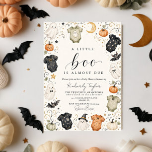 Invitation Petit Garçon Little Boo Halloween Citrouille Baby