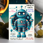 Invitation petit garçon mignon Toy drôle robot premier 1er an<br><div class="desc">Célébrez la grande journée de votre petit garçon avec notre petit garçon mignonne jouet drôle Robot premier anniversaire Invitation! Rejoignez-nous pour une journée remplie de rires, d'adorables conceptions de robots et de plaisir amusant pendant que nous marquons la première année de votre petit explorateur. Cette invitation ouvre la voie à...</div>