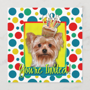 Invitation Petit gâteau d'invitation - Yorkshire Terrier