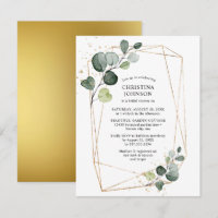 Petit Geometric Gold Eucalyptus Baby Shower Mariag