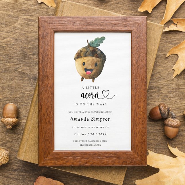 Invitation Petit gland - Baby shower d'automne (Créateur téléchargé)