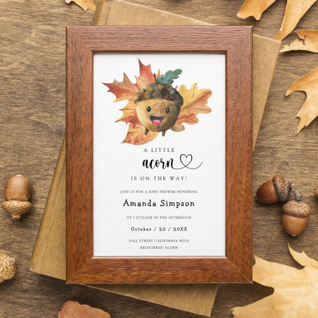 Invitation Petit gland - Baby shower d'automne (Créateur téléchargé)