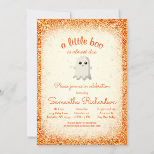 Invitation Petit Halloween Ghost Little Boo Baby shower Orang