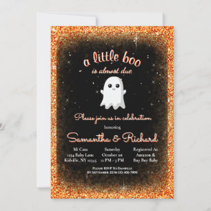 Invitation Petit Halloween mignon Fantôme Petit Baby shower B