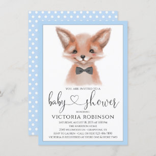 Invitation Petit Homme Boy Baby shower de Fox Woodland