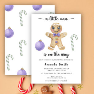 Invitation Petit Homme Gingerbread Homme Baby shower de Noël
