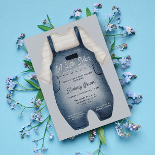 Invitation Petit Homme mignon Bébé Baby shower d'aquarelle bl