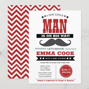 Invitation Petit Homme Mustache Bash Boy Baby shower