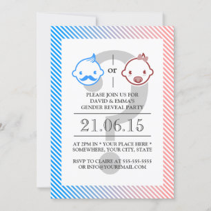Invitation Petit homme ou petite Miss Révélation de genre