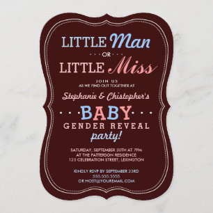 Invitation Petit homme ou petite Mlle Baby Gender Reveal