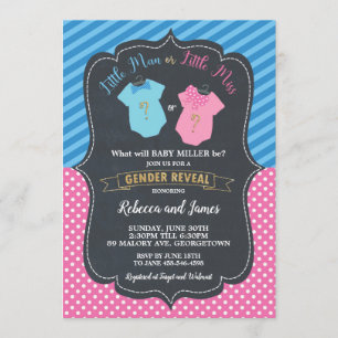 Invitation Petit homme ou petite Mlle Baby Gender Reveal