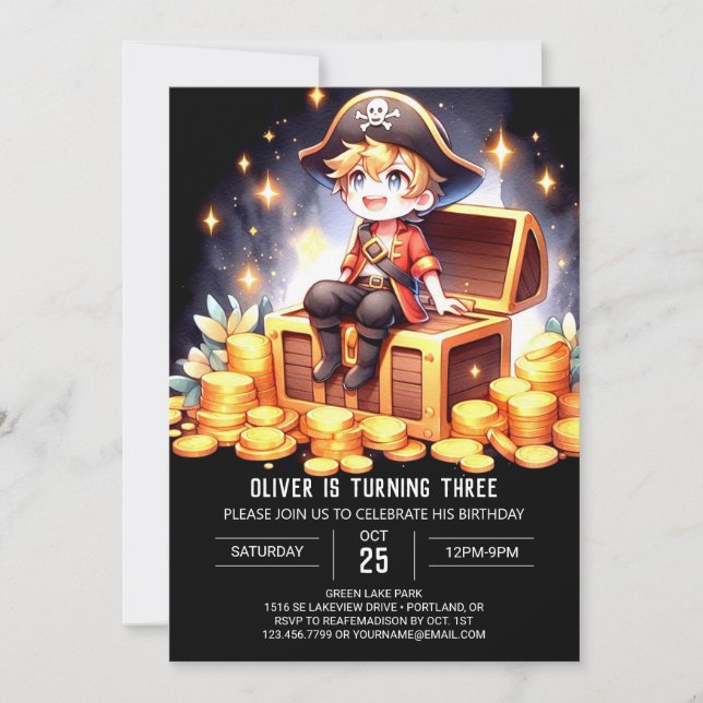 Invitation Petit Imaginaire Pirate Anniversaire (Devant)