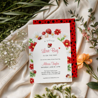 Invitation Petit Invité D'Amour Arch Floral Bébé Ladybug