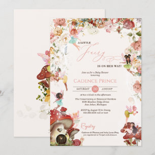 Invitation Petit Jardin Fairy Fleur Bébé Fille Douche