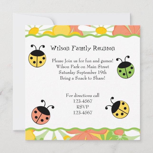 Invitation Petit Ladybugs mignon (Devant)