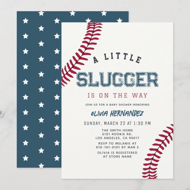 Invitation Petit Lanceur de Baseball Garçon Baby Shower (Devant / Derrière)