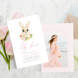 Invitation Petit lapin Baby shower doux photo