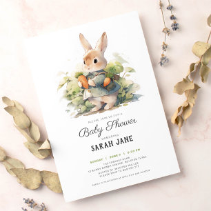 Invitation Petit lapin de lapin doux baby shower