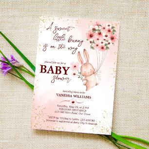 Invitation Petit lapin est en chemin baby shower