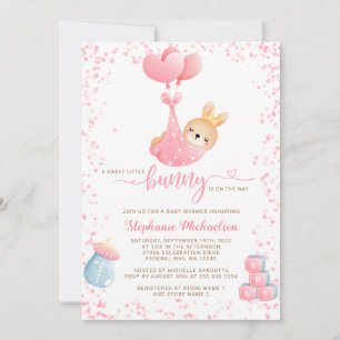 Invitation Petit Lapin Petit Lapin Doux Baby shower fille