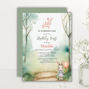 Invitation Petit Lapin Tournera Une Aquarelle Anniversaire
