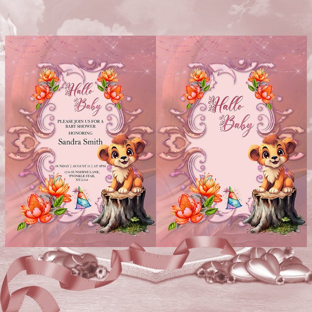 Invitation Petit lion mignon (Little lion)