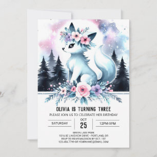 Invitation Petit Loup adorable Anniversaire