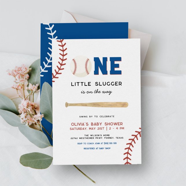 Invitation Petit lugger sur le chemin Baby shower de baseball (Créateur téléchargé)