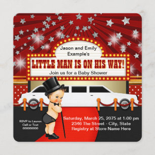 Invitation Petit Man Limousine Movie Star Baby shower