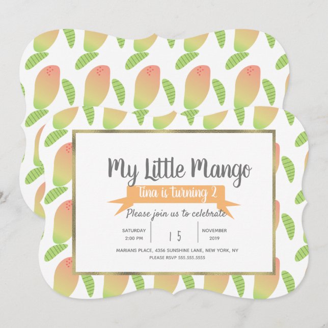 Invitation Petit Mango Fruitier (Devant / Derrière)