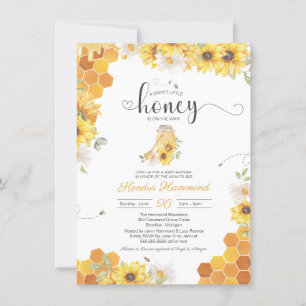 Invitation Petit Miel Bumble Bee & Baby shower De Tournesol D