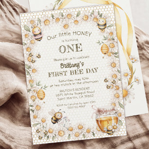 Invitation Petit Miel qui Fait son Premier Anniversaire
