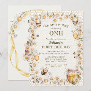 Invitation Petit Miel qui Fait son Premier Anniversaire