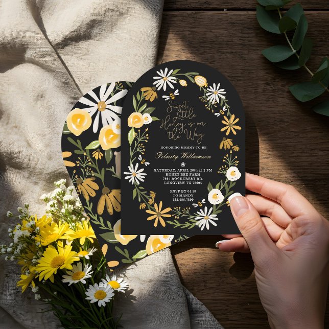 Invitation Petit Miel Sucré Sur Le Chemin Baby shower Amusant (Sweet Little Honey On The Way Bee Fun Baby Shower Invitation)