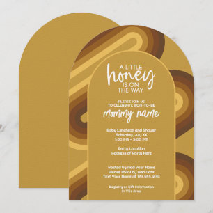 Invitation Petit miel sur le chemin Baby shower rétro des ray