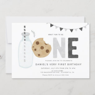 Invitation Petit Milk and Cookies First birthday