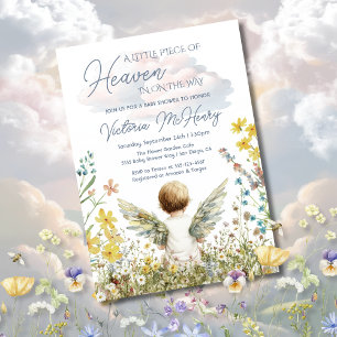 Invitation Petit morceau de Baby shower du Ciel Ange