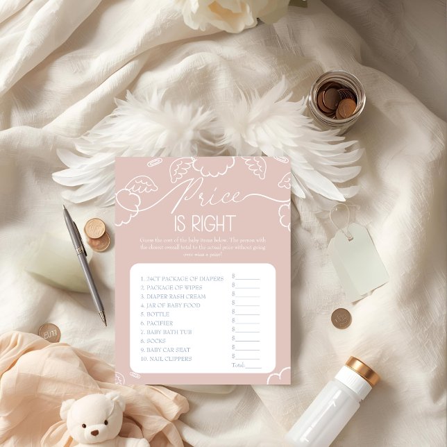 Invitation Petit morceau de ciel jeu rose Price is Right  (Little Piece of Heaven pink Price is Right Game)