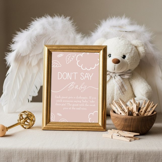 Invitation Petit Morceau de Ciel  N'Appelez Pas Bébé Jeu Rose (Little Piece of Heaven Don't Say Baby Game Pink)
