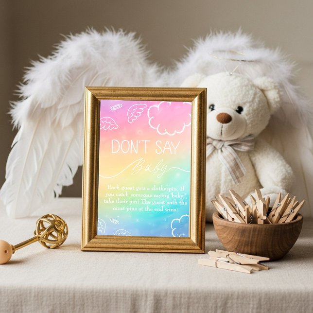 Invitation Petit Morceau de Ciel Ne Dis Pas Bébé Jeu Arc-en-C (Little Piece Heaven Don't Say Baby Game Rainbow)
