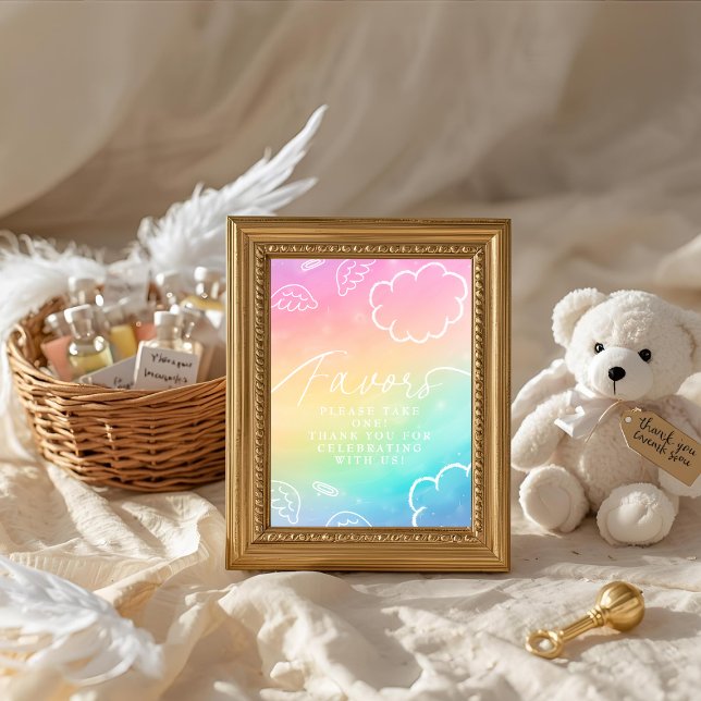 Invitation Petit Morceau de Ciel Panneau de Table pour Faveur (
Little Piece of Heaven Rainbow Favors Table Sign)