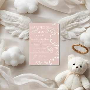 Invitation Petit morceau de ciel rose baby shower
