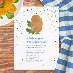 Invitation Petit Nugget Poulet Nugget Blue Boy Baby shower