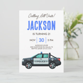 Invitation Petit Officier Anniversaire Police | Personnalisé