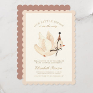 Invitation Petit Oiseau en Route Vintage Baby Shower