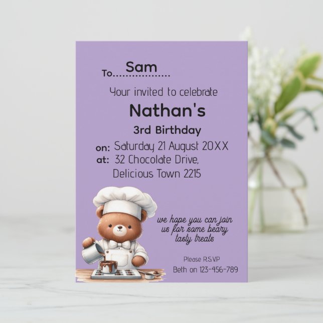 Invitation Petit Ours (Debout devant)