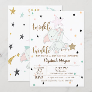 Invitation Petit Ours, Berceuse d'étoiles Baby Shower