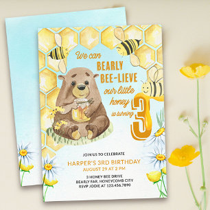 Invitation Petit Ours en Nid d'Abeille Croyons à peine 3ème A