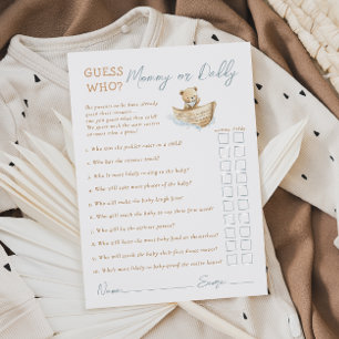 Invitation Petit Ours Marin Devine Qui Est Maman Ou Papa Cart