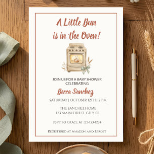 Invitation Petit Pain au Four Aquarelle Baby Shower